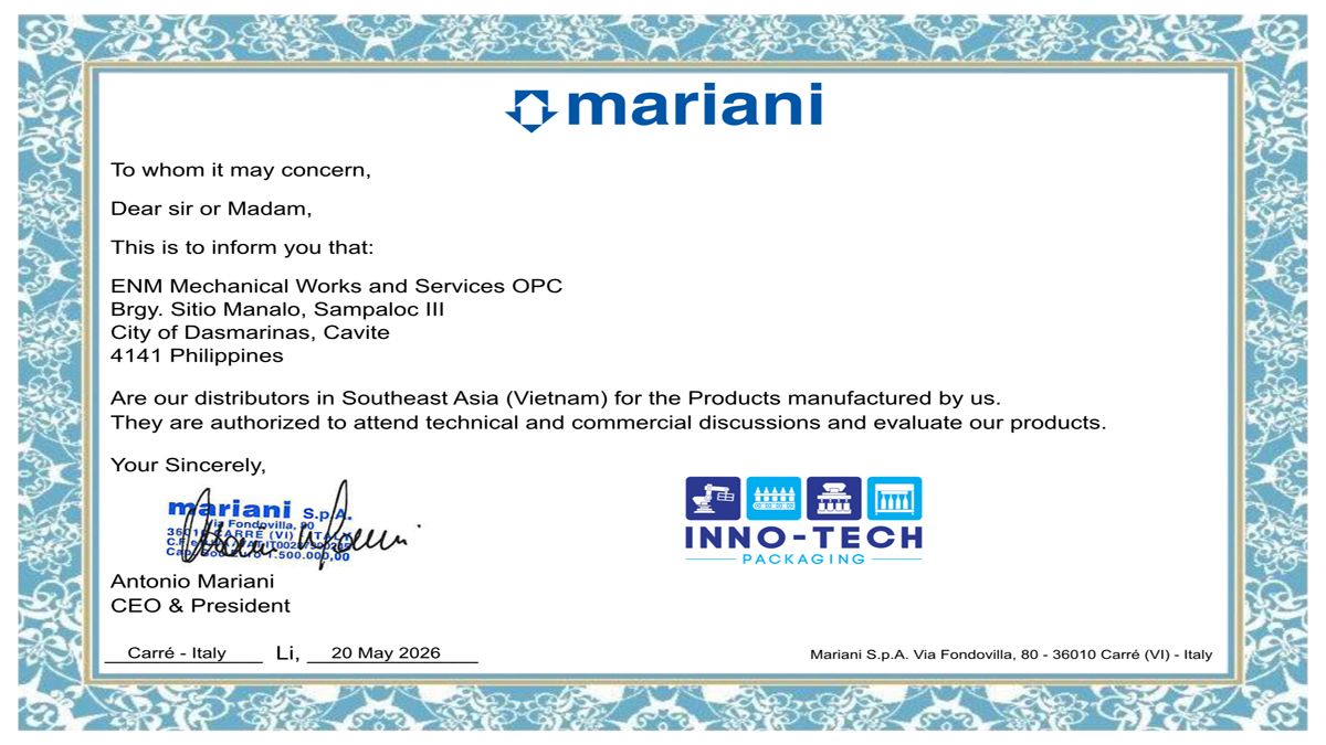 Vietnam dealer agreement- Mariani S.p.A.